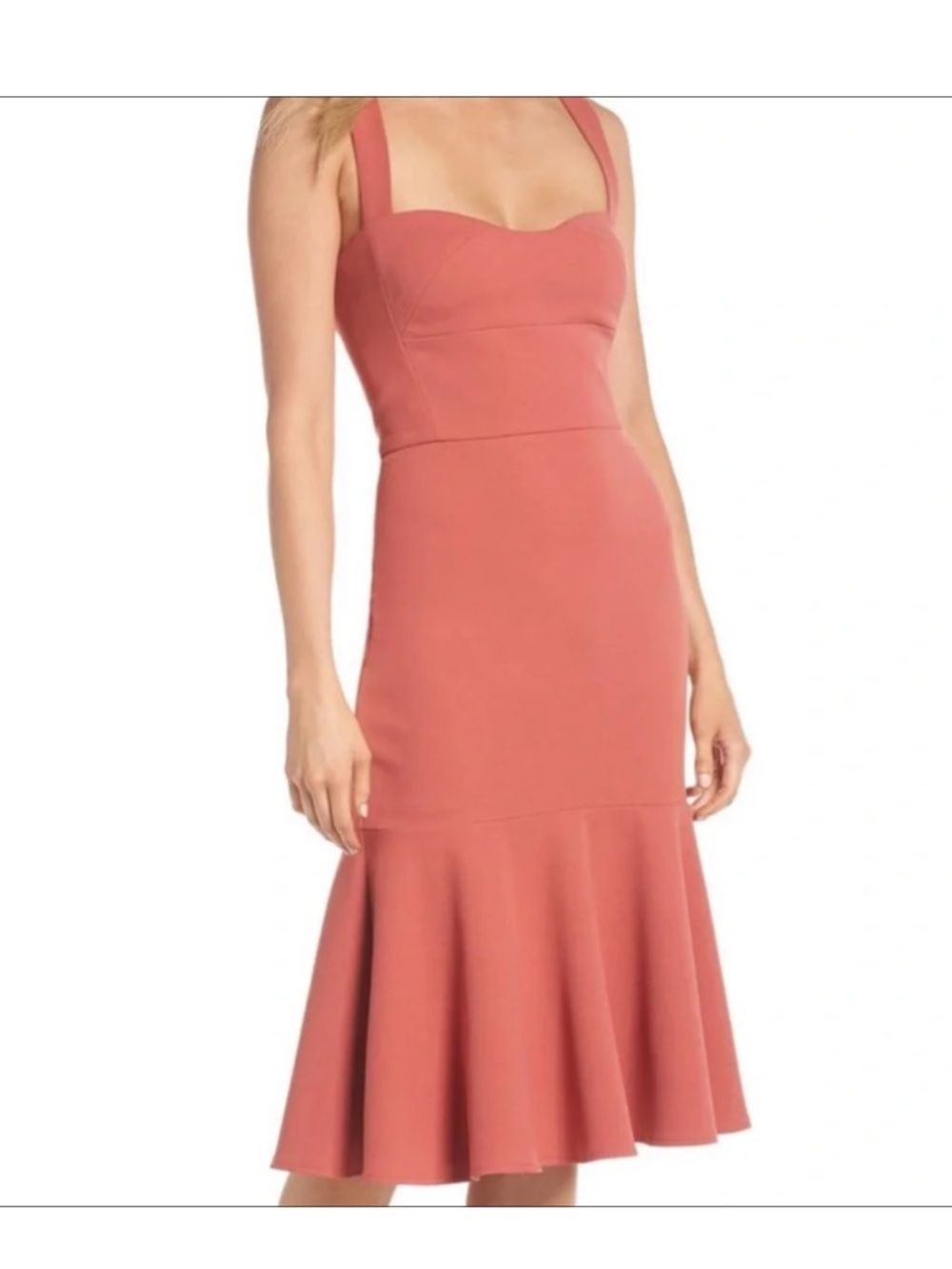 Gal Meets Glam Collection “Rae” Sweetheart Scuba Midi Dress